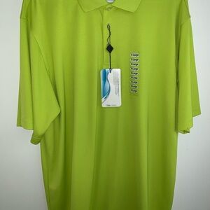 NWT MENS TOMMY ARMOUR DRI LOGIC LIME NEON GREEN GOLF POLO SHIRT